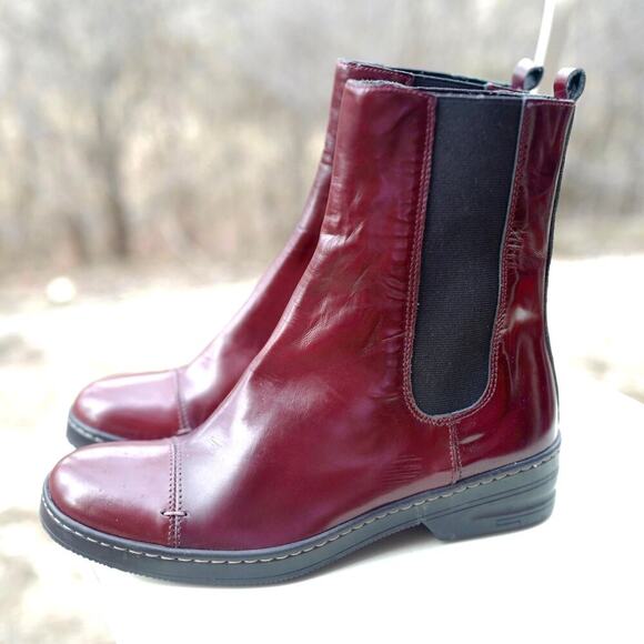 Burgundy Ankle Boots for Women - Picture 3 of 15